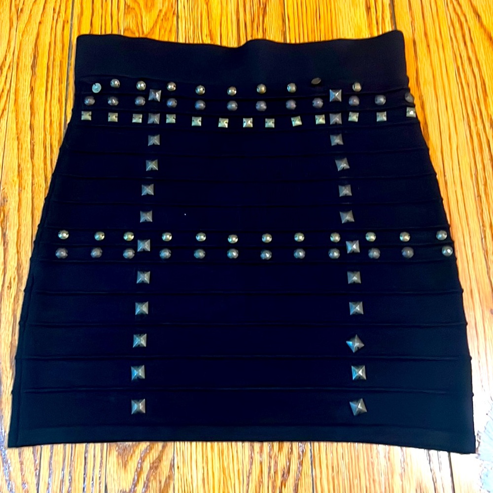 Mini studded bandage skirt small